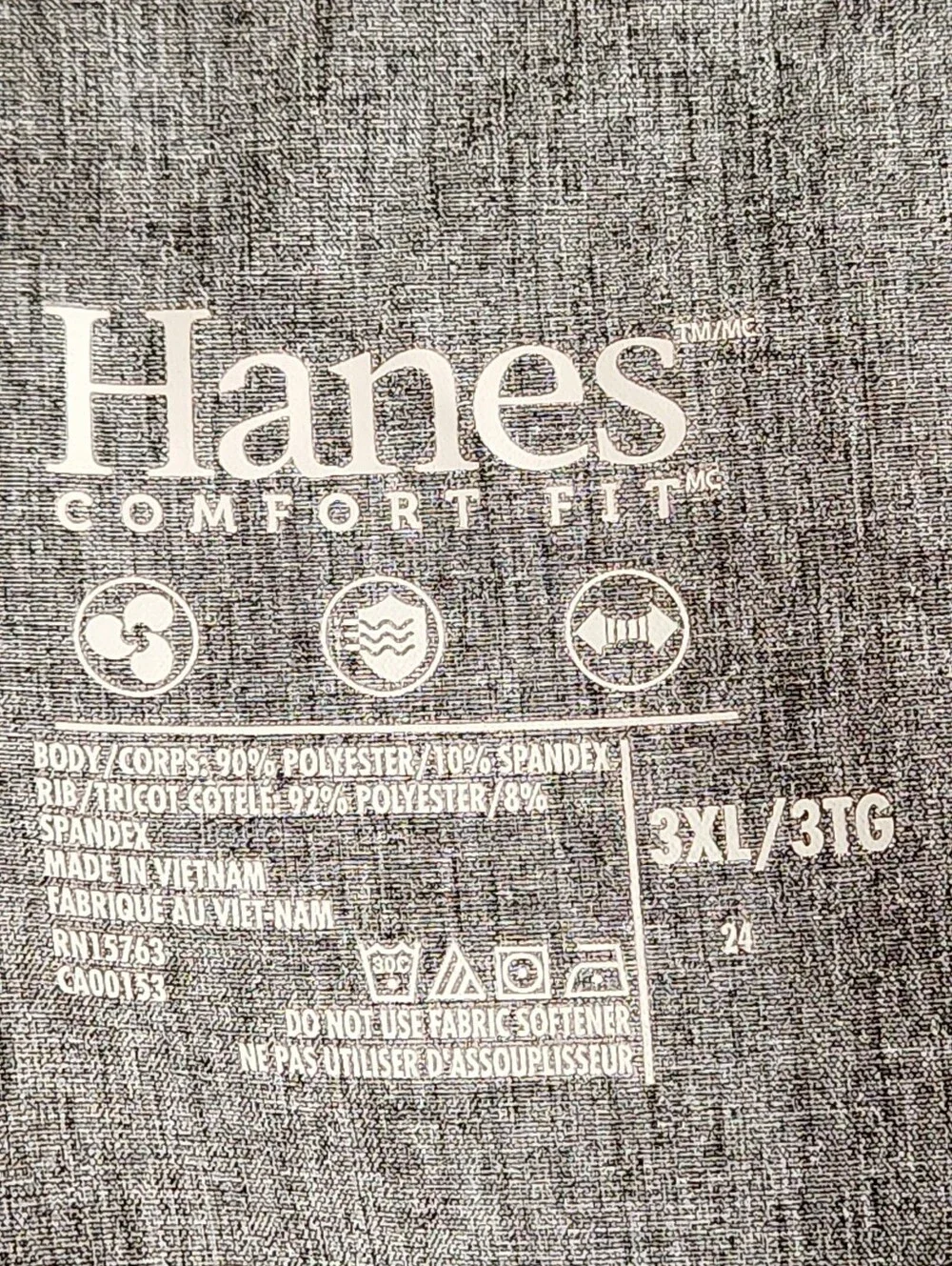 Hanes Gray Scrubs Top 3XL - Picture 6 of 6